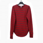 HEYGUYS 2016red Striped T-shirt  wholesale fashion brand summer LONG oversize extend t shirts designer finger long sleeve cotton