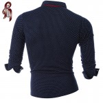 HEYKESON Mens Polo Shirt Brands 2017 Male Long Sleeve Fashion Casual Slim Polka Dot Pocket Button Polos