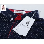 HEYKESON Mens Polo Shirt Brands 2017 Male Long Sleeve Fashion Casual Slim Polka Dot Pocket Button Polos