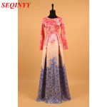 HIGH QUALITY New 2017 Daily Maxi Women's Long Sleeve Sweet Floral Printed Ball Gown Long Dress