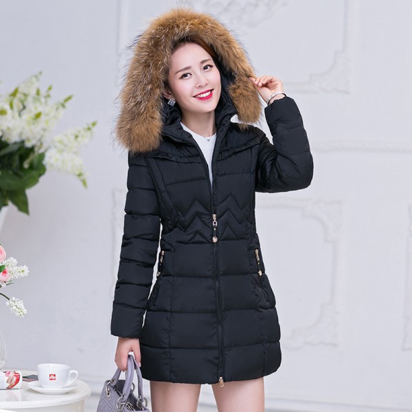 HLMFS 2017 new women winter coat womens clothing Medium-Long Cotton Padded slim warm Jacket coat High Quality