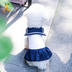 HOOPET Pet Dog Clothes Small Dog Youth Campus Sailor Suit Light Breathable Solid Spring Summer Dresses