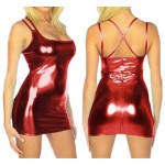 HOT Sexy Spaghetti Strap Faux Leather Erotica Dress Catsuit Women Dance Costumes Sexy Latex Fetish pvc Fantasias Culb Wear