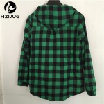 HZIJUE Fashion Women Hoodies Cotton Autumn Winter Coat Long Sleeve Plaid cotton Hoodies Casual button hooded Sweatshirt Oversize