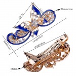 Haimeikang 1PC Peacock Butterfly Hairpin Women Hair Clip Rhinestone Barrette Hair Clips for Women Girls Hair Accessories