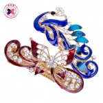 Haimeikang 1PC Peacock Butterfly Hairpin Women Hair Clip Rhinestone Barrette Hair Clips for Women Girls Hair Accessories