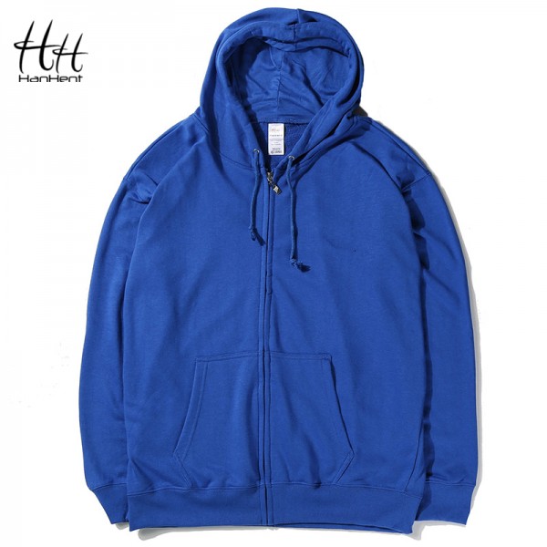 HanHent 2016 Autumn Winter Fashion New Zipper Thin Hooded Male Hip Hop Long Sleeve Hoodies Clothing Men Sweatshirt Streetwear