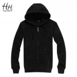 HanHent Autumn Spring Fashion Solid Color Hoodies Bodybuilding Man's Cardigan Streetwear Hip Hop Clothing Fitness Sweatshirts