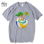 HanHent Beach Style T-shirts Man Creative Tree Fashion Cotton Round Neck Fitness Tshirts Funny Brazil Style T shirt Men