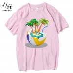 HanHent Beach Style T-shirts Man Creative Tree Fashion Cotton Round Neck Fitness Tshirts Funny Brazil Style T shirt Men