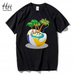 HanHent Beach Style T-shirts Man Creative Tree Fashion Cotton Round Neck Fitness Tshirts Funny Brazil Style T shirt Men