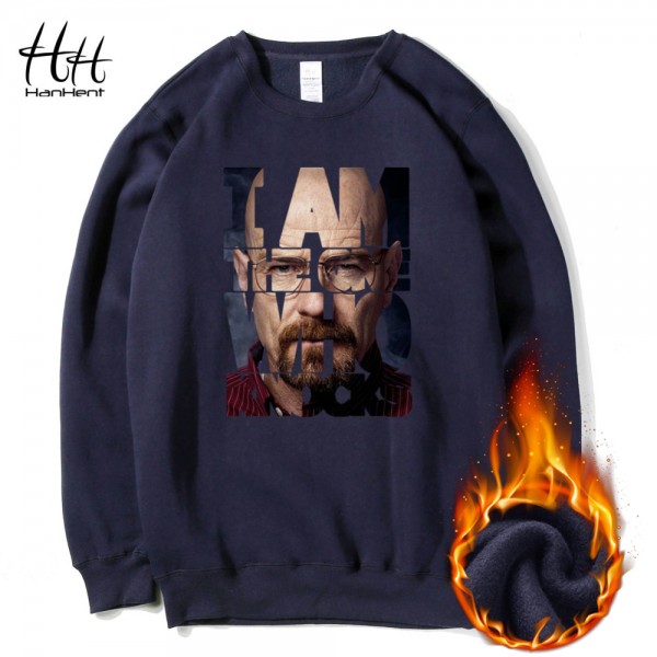 HanHent Breaking Bad Sweatshirts Thick Men Streetwear Fleece Fashion Round Collar Pullover Clothes Printed Heisenberg Hoodies