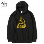 HanHent CCCP Red Novelty Men's Hoodies Soviet Union Cotton Long Sleeve Thin Sweatshirts Russian Army Fitness Fashion Clothing