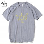 HanHent Caffeine Molecular Formula T-shirt Men Leonard Funny Tee Shirt  Swag Cotton Summer  T shirt  The Big Bang Theory TH0474