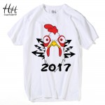 HanHent Chicken T Shirts Man's 12 Zodiacs Series Funny Animal TShirt 2017 Fashion Creative Cartoon T shirts Chinese Style TA0778