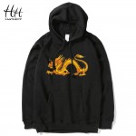 HanHent Chinese Dragon Black Novelty Men's Hoodies Cotton Casual Long Sleeve Autumn Thin Sweatshirts 2016 Fashion Clothing