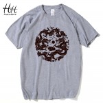 HanHent Chinese Dragon T Shirts Men's Fashion Printed T-shirt China Totem Swag Loose Cotton T Shirts Short Sleeve S M L XL XXL