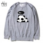 HanHent Cute Sleep Panda Sweatshirts Men Fleece Thick Men Autumn Winter Casual O-Neck Pullover Clothing Animals Hoodies Couples