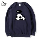 HanHent Cute Sleep Panda Sweatshirts Men Fleece Thick Men Autumn Winter Casual O-Neck Pullover Clothing Animals Hoodies Couples