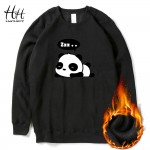 HanHent Cute Sleep Panda Sweatshirts Men Fleece Thick Men Autumn Winter Casual O-Neck Pullover Clothing Animals Hoodies Couples