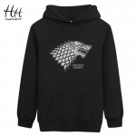 HanHent Game of Thrones Wolf Fashion Thin Hoodies Stark Winterfell Cotton Hip Hop Sweatshirts Winter Is Coming Black Clothing