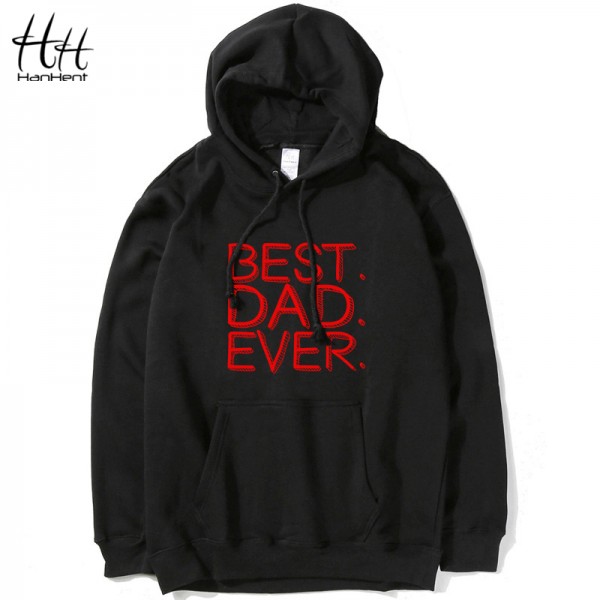 HanHent Gift for Father Thin Hoodies Men Sweatshirts Quality Tracksuit Men Hood 4XL Best Dad Ever Letter Print homme camisetas