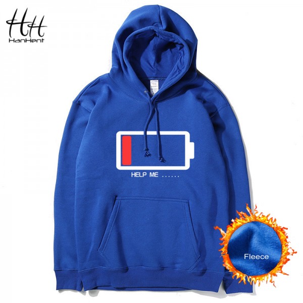 HanHent High Quality Casual Unisex Men's Hooded Black Navy Red Grey Fleece Hoodies and Sweatshirts long Sleeves Coats AG0012