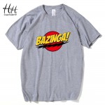 HanHent The big bang theory print T-SHIRT bazinga 2016 sheldon Cotton short-sleeve T shirts for men Cooper T shirt men TA0516