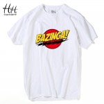 HanHent The big bang theory print T-SHIRT bazinga 2016 sheldon Cotton short-sleeve T shirts for men Cooper T shirt men TA0516