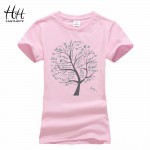 HanHent Women's T shirts Funny Math Trees Printed Womens Tshirt 2016 Fashion Cotton Cute White T-shirt Geek Camiseta Mujer