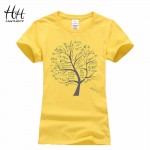 HanHent Women's T shirts Funny Math Trees Printed Womens Tshirt 2016 Fashion Cotton Cute White T-shirt Geek Camiseta Mujer