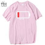 HanHent fashion Battery Personality Design t-shirts Men's summer cotton short sleeve tshirt  homme brand clothing top tee TA0700