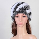 Handmade Russian Women's Real Rabbit Fur Skullies Beanies Hats Female Winter Warm Fox Fur Caps Fashion Headgear  VK3083