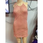 Handmade crochet beach dress ladies sleeveless backless 2017 sexy hot lace summer dresses women casual knitted halter dresses