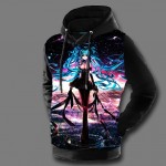 Hatsune Miku Hoodies 3D Print Vocaloid Mens Hooded Sweatshirt Fleece 2017 New Fashion Free Shipping