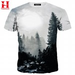 Headbook New Arrivals Men/Women 3d T-shirt Print Winter Forest Trees Quick Dry Summer Tops Tees Brand Tshirts