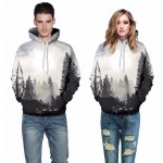 Headbook New Fashion Autumn Winter Men/women Thin Sweatshirts With Hat 3d Print Trees Hooded Hoodies Tops Pullovers