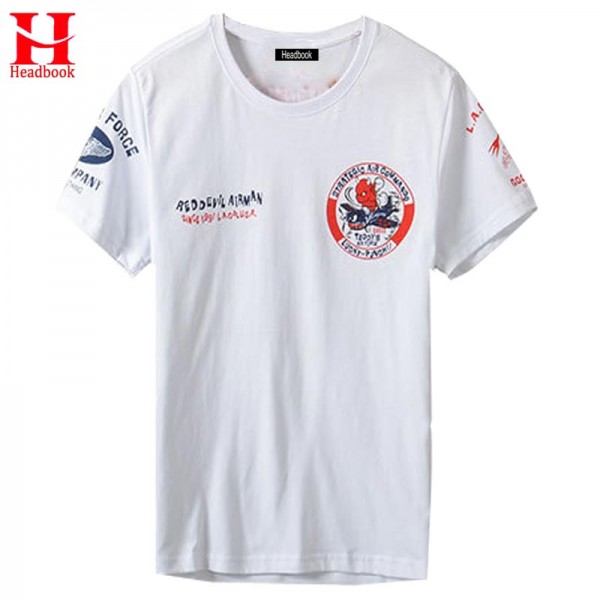 Headbook New Summer fashion men's T-shirt cotton Cartoon funny Print  Red Devil Airman T shirt men plus size XXXL NT18