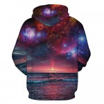 Headbook Space Galaxy Sweatshirt With Cap Men/women Hooded Hoodies 3d Print Seaside Sun Rising Autumn Thin Hoody