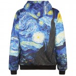 Headbook Starry Night men's 3d sweatshirt fashion print Van Gogh oil painting hooded hoodies tracksuits hoody with pockets