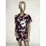 Heyouthoney Fashion Women summer high quality retro tupac print hole short Sleeve Sexy Mini tshirts dresses Vestido Curto