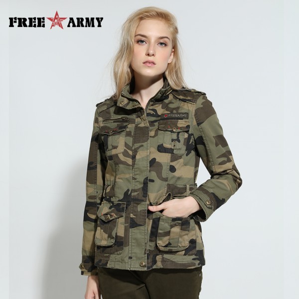 High Quality Camo Women Jacket Military Tactical Coat Casual Bomber Jacket Green Womens Designer Brand Coat Jacket Gs-8253B