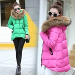 High Quality Fake fur collar Parka down cotton jacket 2016 Winter Jacket Women thick Snow Wear Coat Lady Female Jackets Parkas