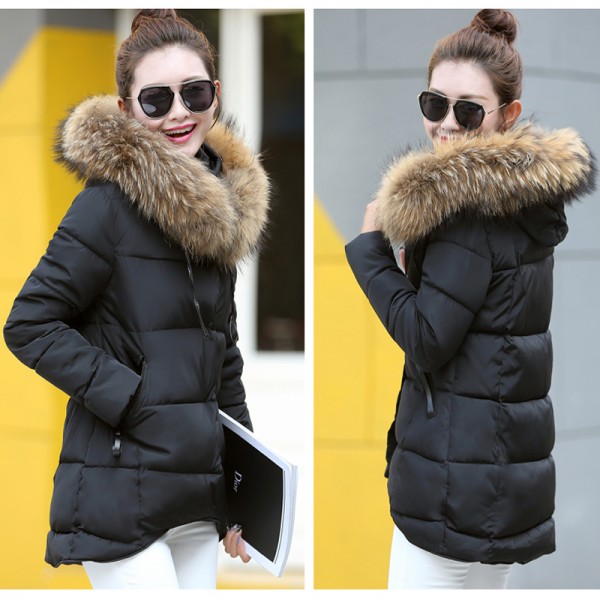 High Quality Fake fur collar Parka down cotton jacket 2016 Winter Jacket Women thick Snow Wear Coat Lady Female Jackets Parkas