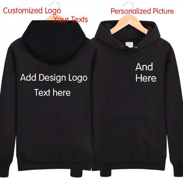 High Quality custom Long Sleeve Hooded Tops plain LOGO DIY Sweatshirt customized pattern print design Tracksuit men