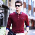 High quality  spring  autumn Men's polo shirt busines casual solid polo shirt brand  men's Long sleeve polo camisa polo shirt