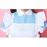 High quality With hairband blue pink black Lolita dress Alice in Wonderland Japanese Maid Cosplay dress Lanter sleeve Summer OP