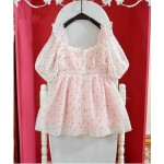 High quality pink one piece dress summer girls soft sister sweet lolita lace dot one-piece dresses dobby fashion cute kawaii OP