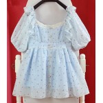 High quality pink one piece dress summer girls soft sister sweet lolita lace dot one-piece dresses dobby fashion cute kawaii OP