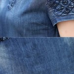 Highly recommended!2017 new summer denim dress hot sale women loose fashion jean dress lady slim short sleeve plus size 